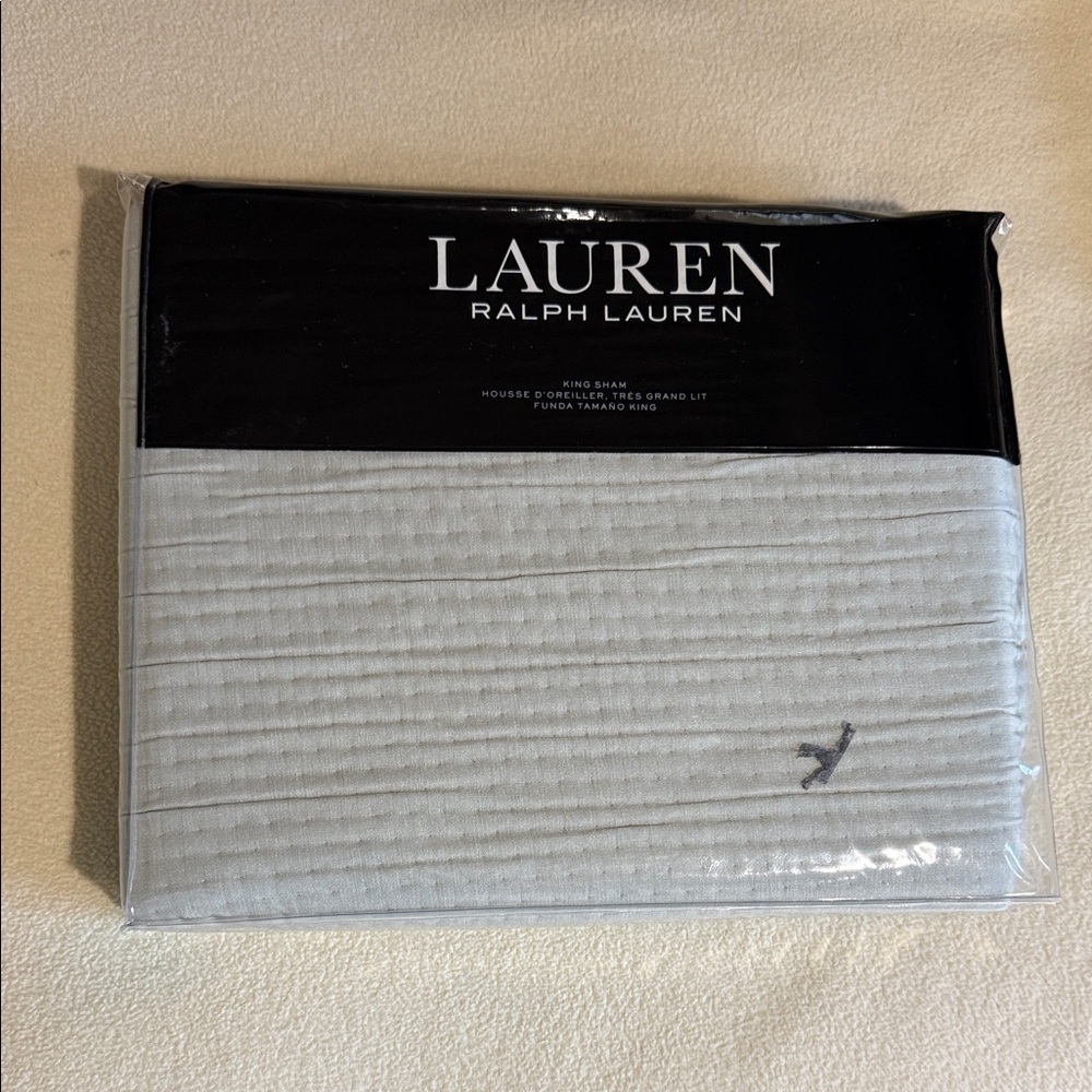 Ralph Lauren Light Gray king pillow sham sage new
